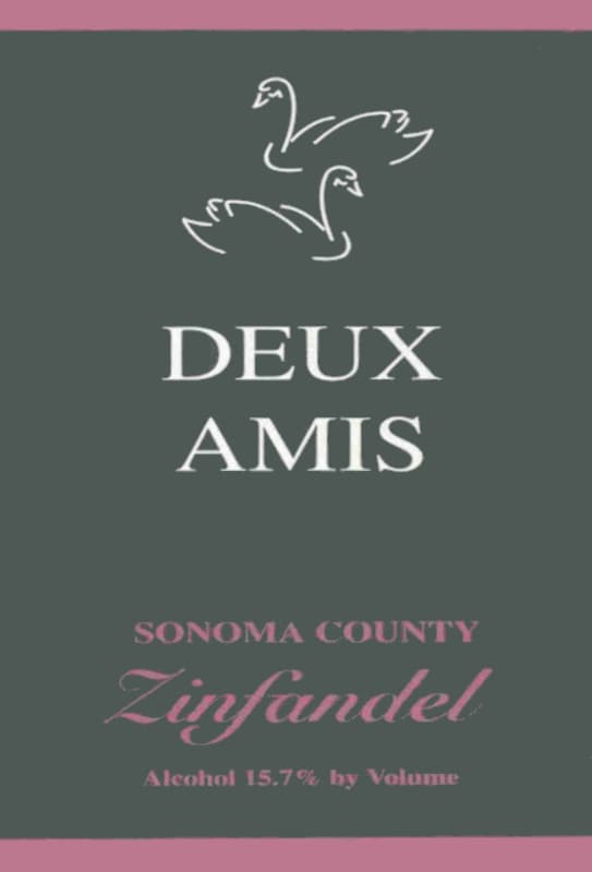Deux Amis Zinfandel 2013 Front Label