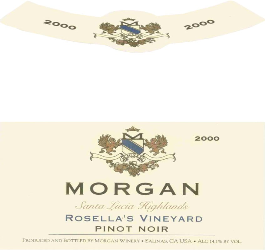 Morgan Rosella Vineyard Pinot Noir 2000 Front Label