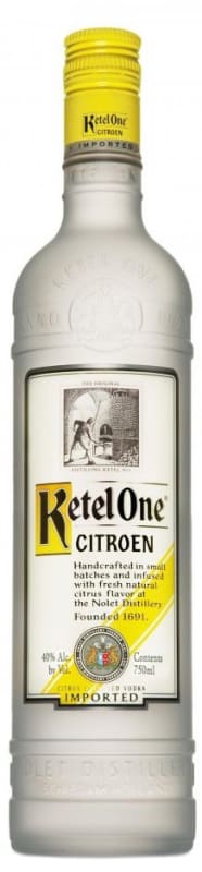 Ketel One Citroen Vodka Front Bottle Shot