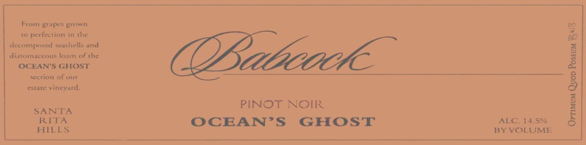 Babcock Ocean's Ghost Pinot Noir 2006 Front Label