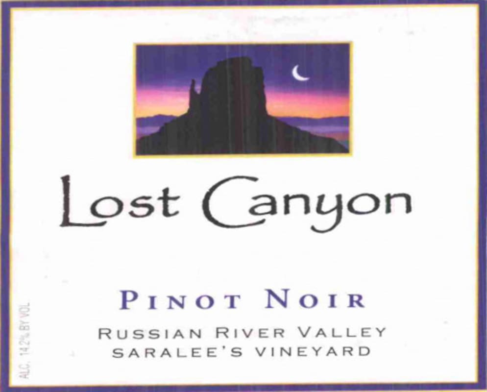 Lost Canyon Winery Saralees Vineyard Pinot Noir 2007 Front Label
