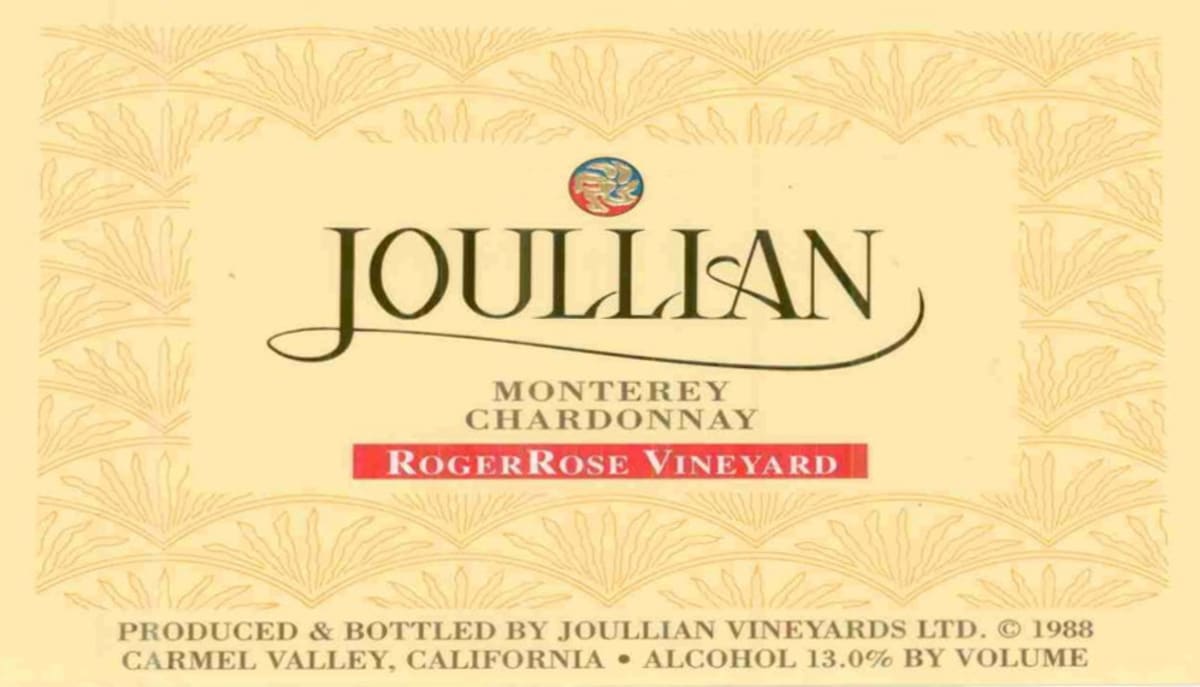 Joullian RogerRose Vineyard Chardonnay 2012 Front Label