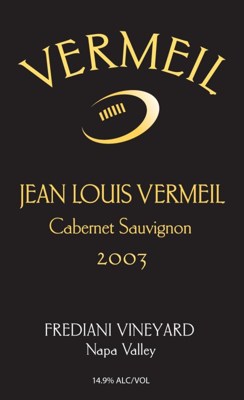 Vermeil Wines Frediani Vineyard Cabernet Sauvignon 2003 Front Label
