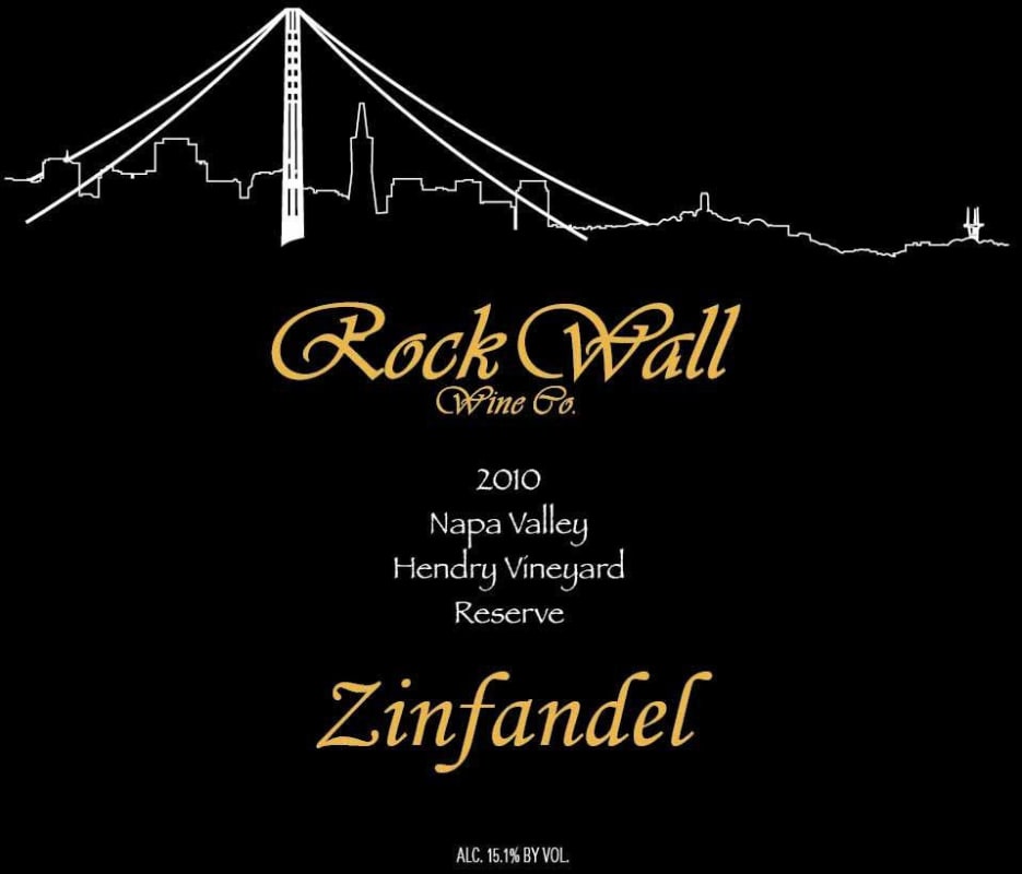 Rock Wall Hendry Vineyard Reserve Zinfandel 2010 Front Label