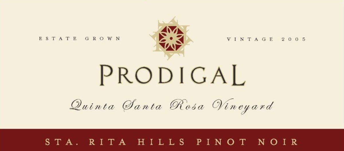 Prodigal Wines Quinta Santa Rosa Vineyard Pinot Noir 2005 Front Label