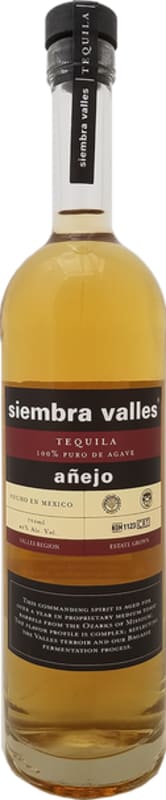 Siembra Valles Anejo Tequila Front Bottle Shot