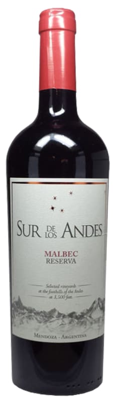 Sur de los Andes Reserva Malbec 2016 Front Bottle Shot