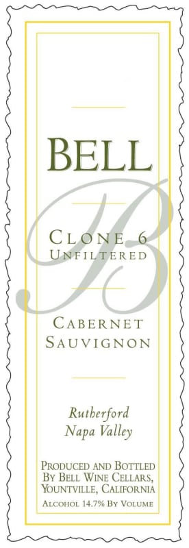 Bell Wine Cellars Clone 6 Cabernet Sauvignon 2007 Front Label