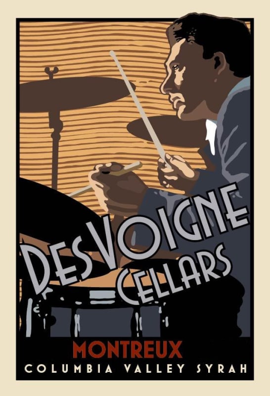 Des Voigne Cellars Montreux Syrah 2009 Front Label