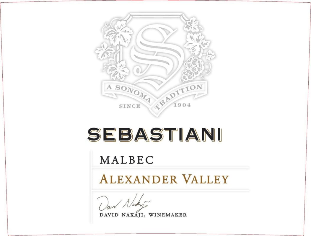 Sebastiani Alexander Valley Malbec 2016 Front Label