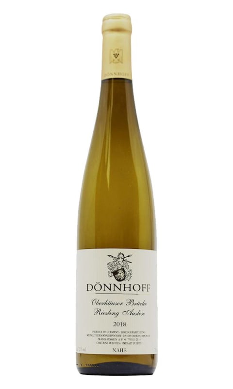 Donnhoff Oberhauser Brucke Riesling Auslese Goldkapsel 2018 Front Bottle Shot