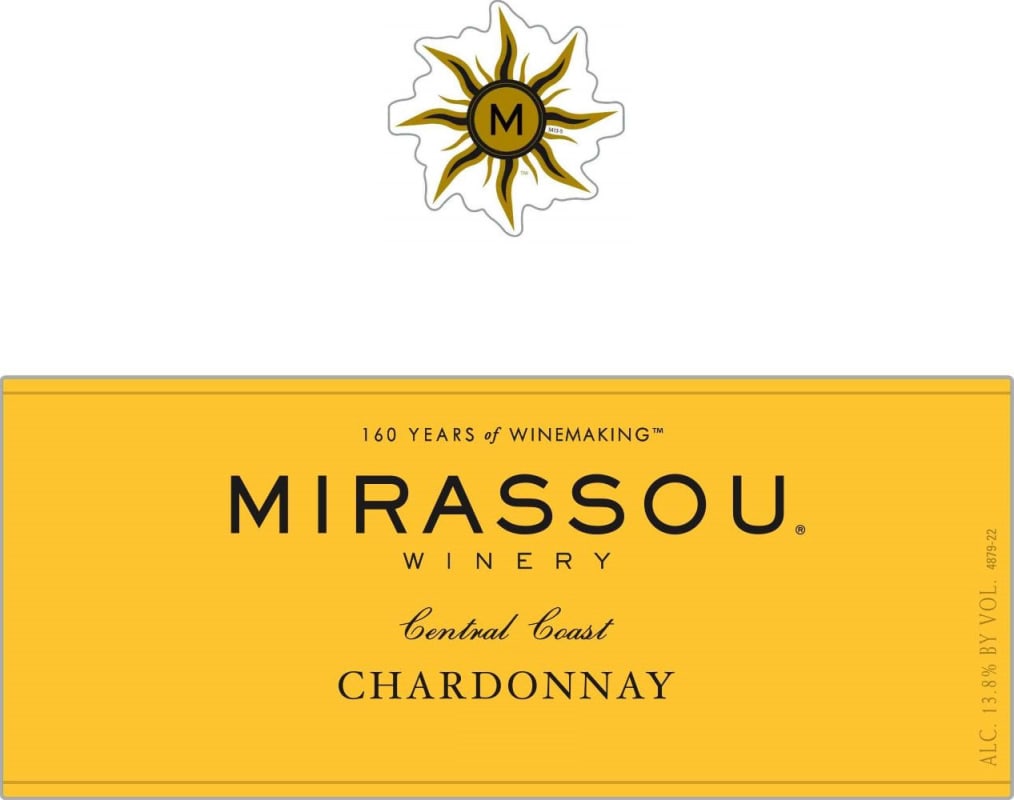 Mirassou Central Coast Chardonnay 2015 Front Label