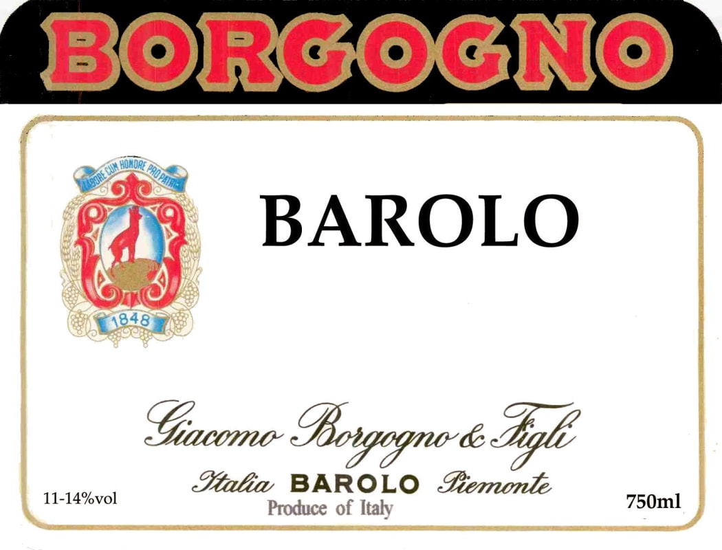 Borgogno Barolo 1994 Front Label