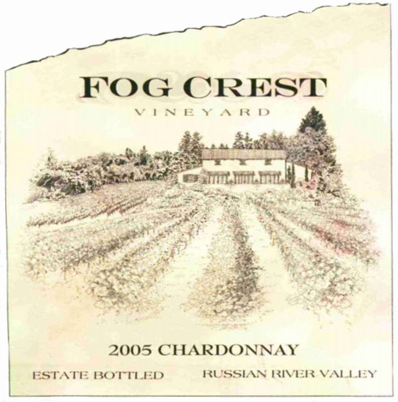 Fog Crest Vineyard Estate Chardonnay 2005 Front Label