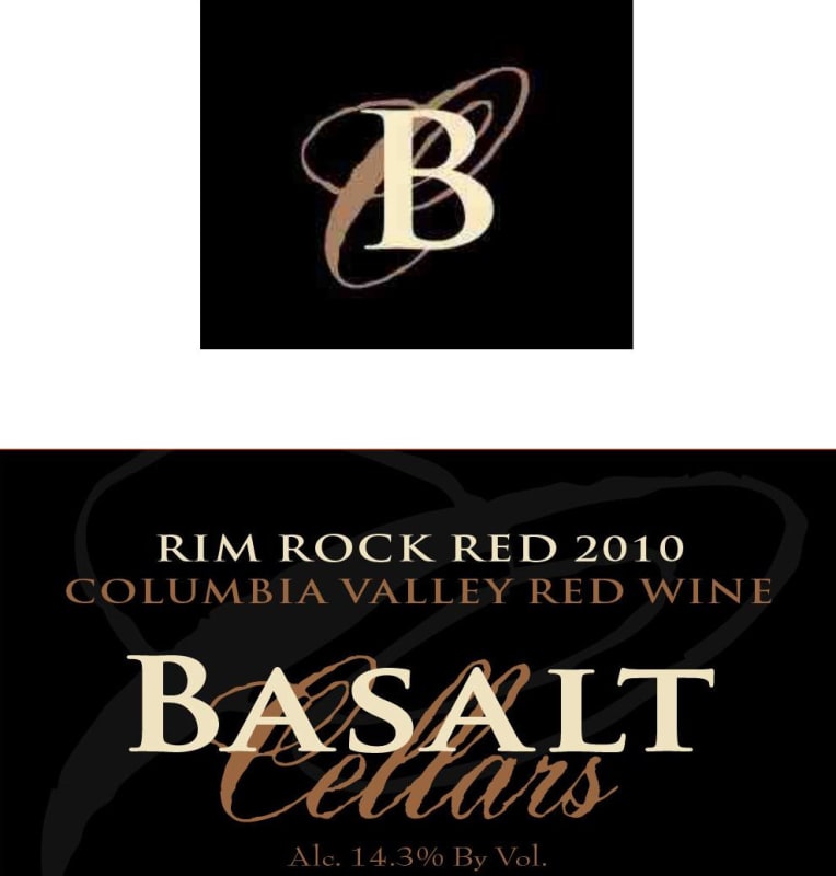 Basalt Cellars Rim Rock Red 2010 Front Label