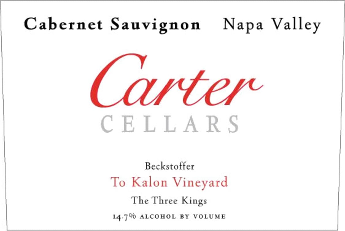 Carter Cellars Beckstoffer To Kalon Vineyard The Three Kings 2015 Front Label
