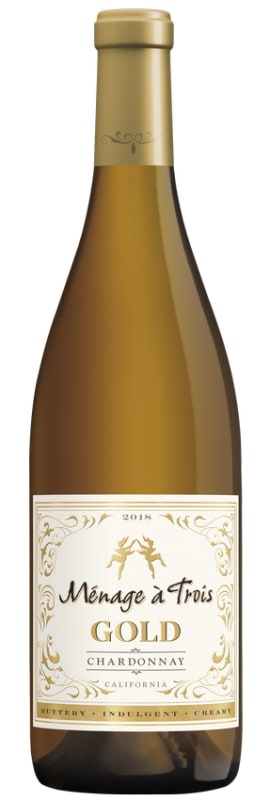 Menage a Trois Gold Chardonnay 2018 Front Bottle Shot