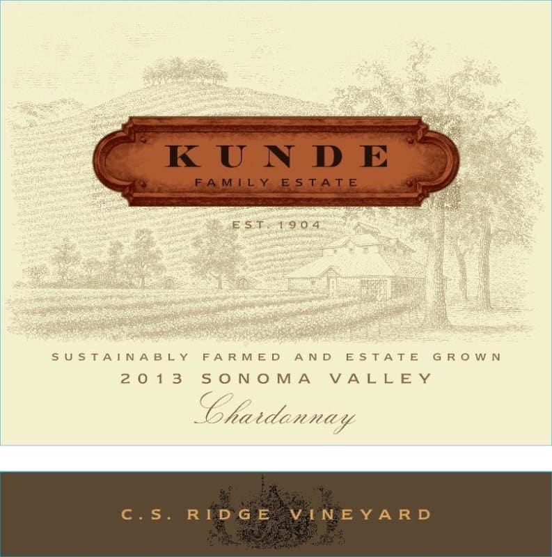 Kunde C.S. Ridge Chardonnay 2013 Front Label
