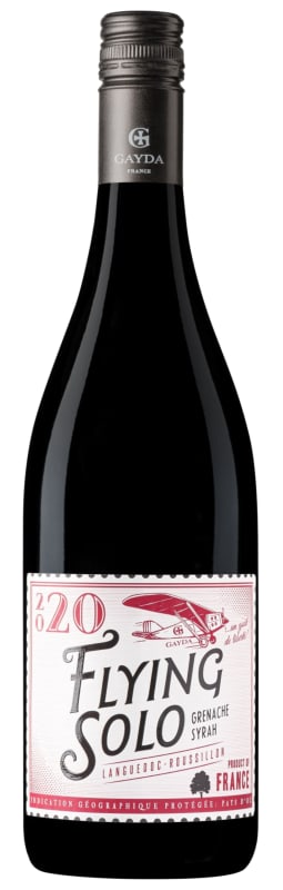 Domaine Gayda Flying Solo Grenache Syrah 2020 Front Bottle Shot