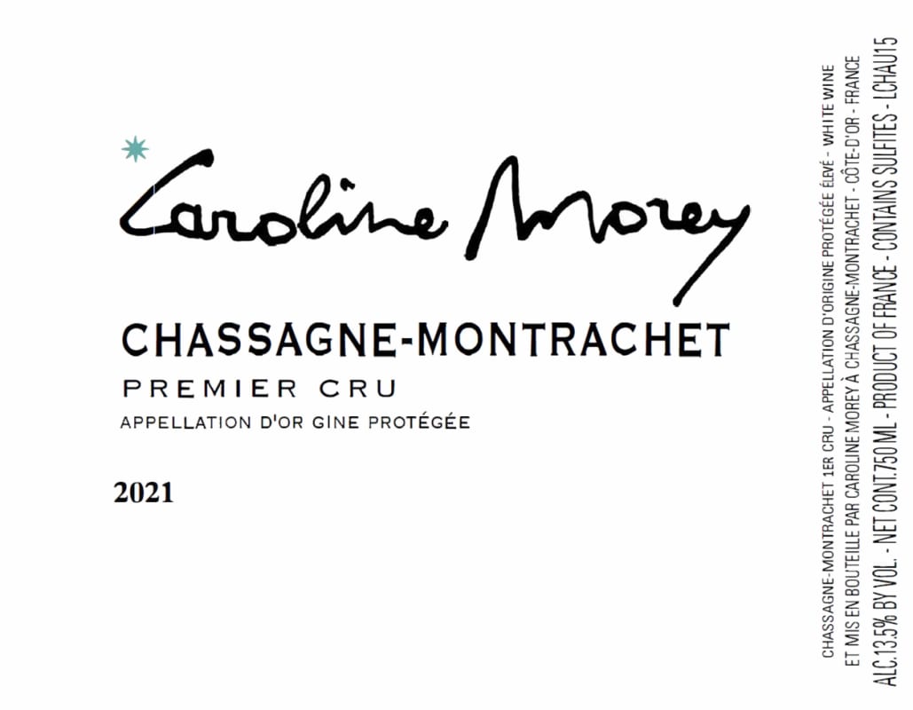 Domaine Caroline Morey Chassagne-Montrachet Premier Cru 2021 Front Label