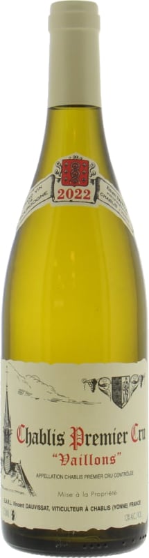 Vincent Dauvissat Chablis Vaillons Premier Cru 2022 Front Bottle Shot
