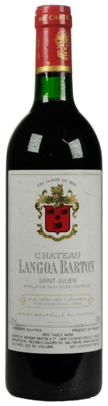 Chateau Langoa Barton 2000 Front Bottle Shot