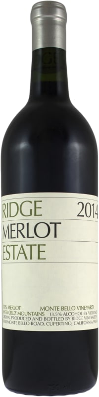Ridge Estate Merlot 2014 Front Bottle Shot