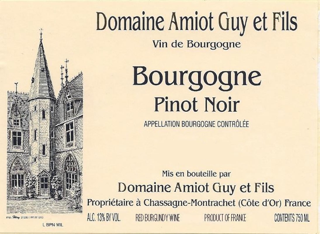Guy Amiot Bourgogne Rouge 2015 Front Label