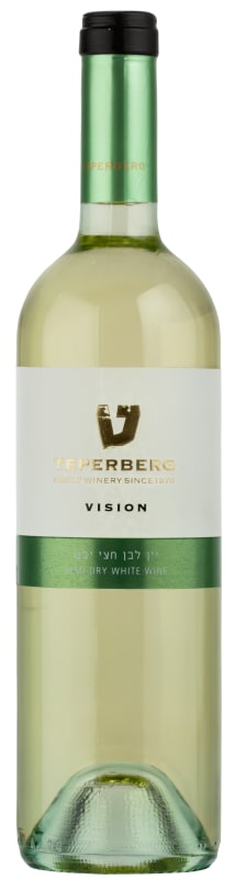 Teperberg Vision Semi Dry White (OU Kosher) 2023 Front Bottle Shot