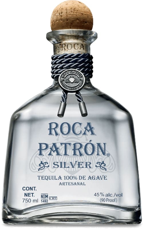 Patron Roca Silver Tequila Front Bottle Shot