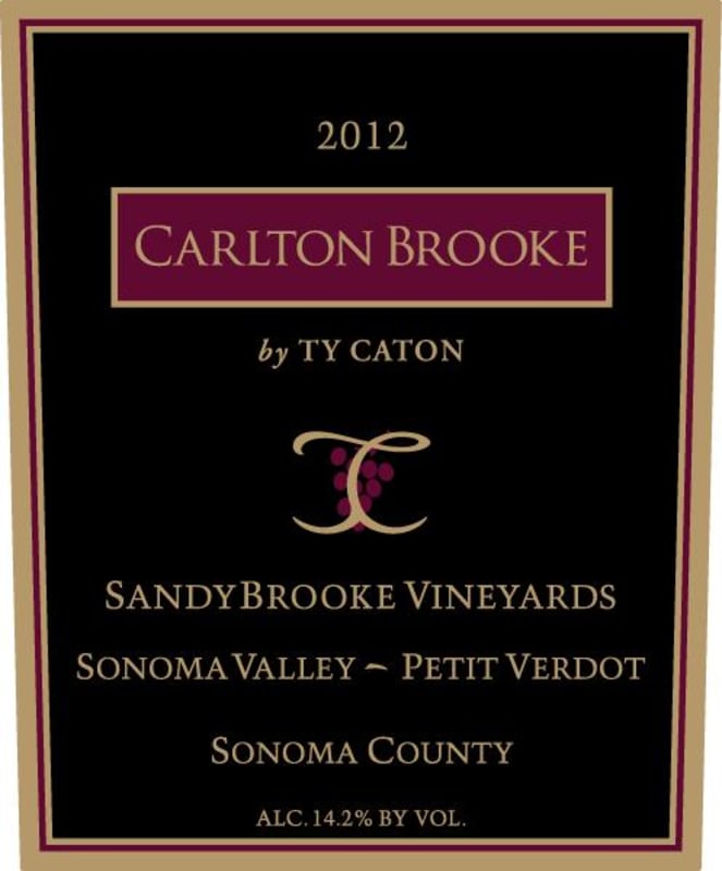 Ty Caton Carlton Brooke Petit Verdot 2012 Front Label