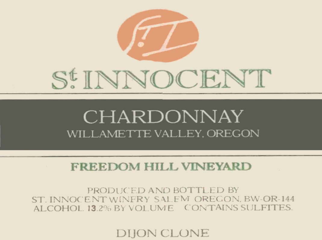 St. Innocent Freedom Hill Vineyard Dijon Clone Chardonnay 2015 Front Label