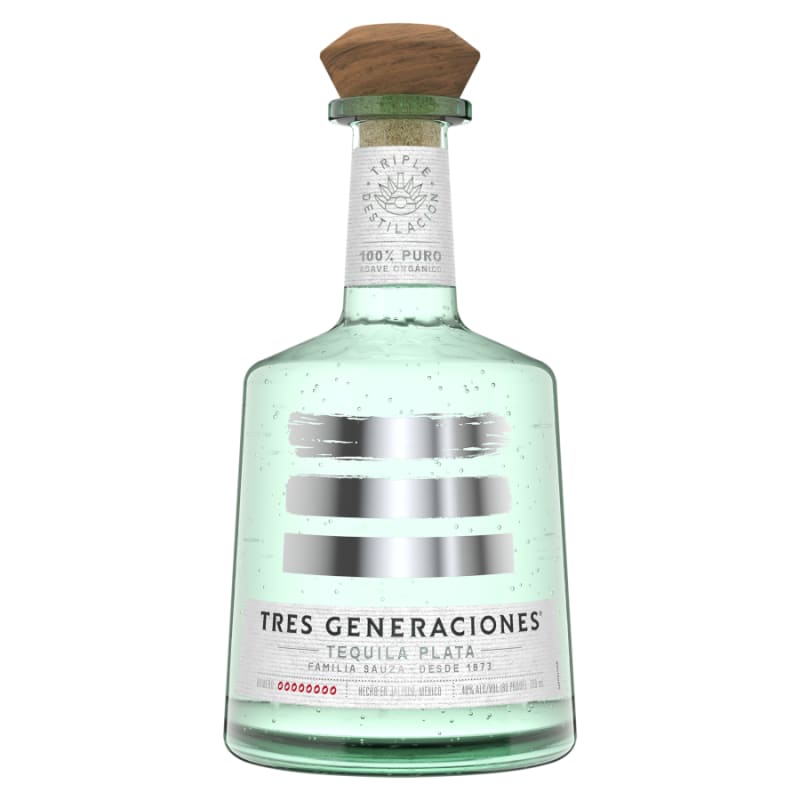 Tres Generaciones Plata Tequila Front Bottle Shot