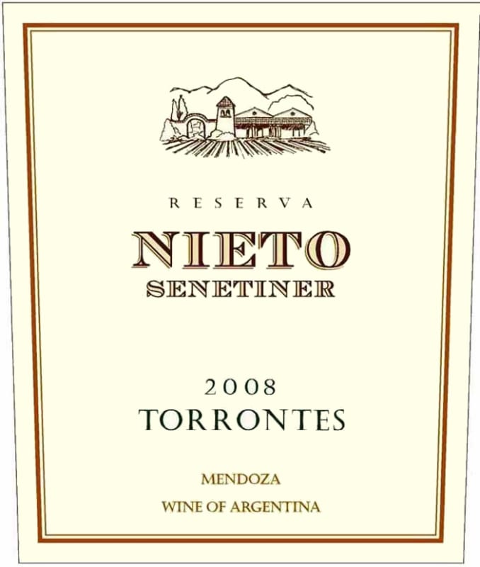 Nieto Senetiner Reserva Torrontes 2008 Front Label