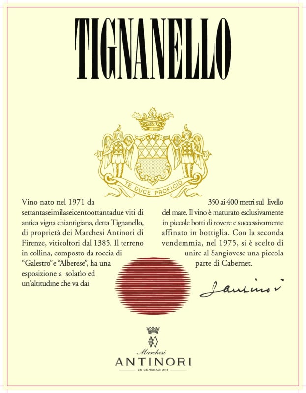Marchesi Antinori Tignanello (1.5 Liter Magnum) 2023 Front Label