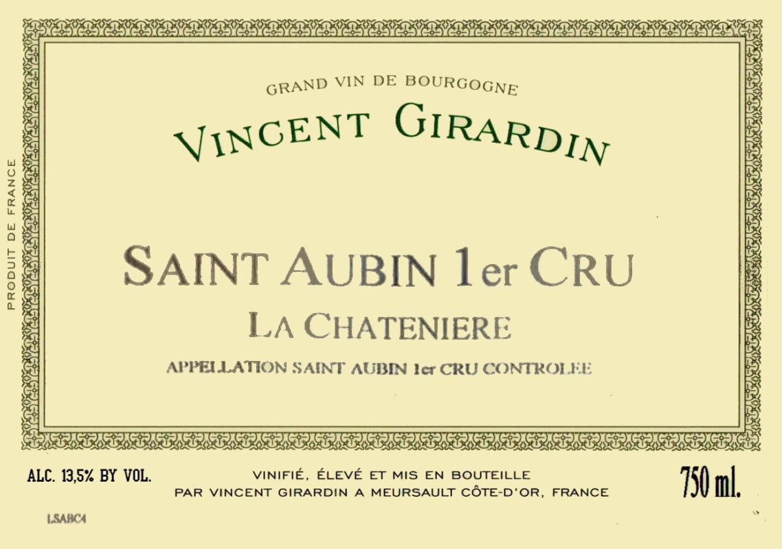 Vincent Girardin Saint-Aubin La Chateniere Premier Cru 2014 Front Label