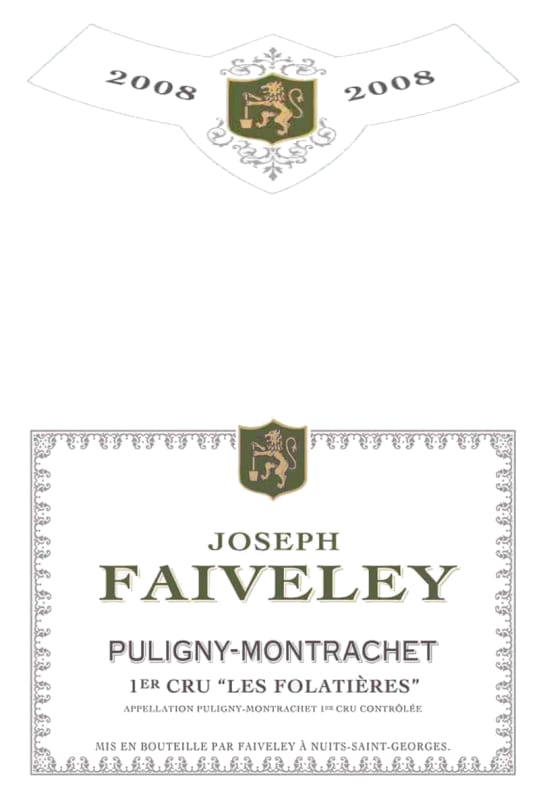 Faiveley Puligny-Montrachet Les Folatieres Premier Cru 2008 Front Label