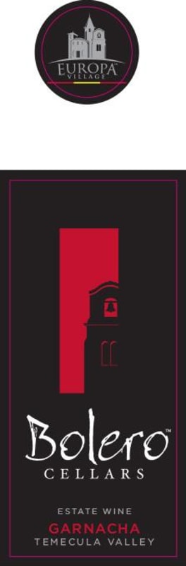 Europa Village Bolero Cellars Garnacha 2013 Front Label