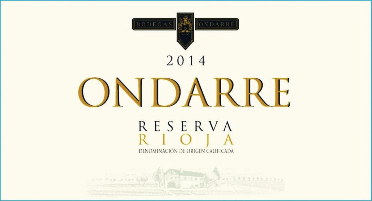 Bodegas Ondarre Rioja Reserva 2014 Front Label