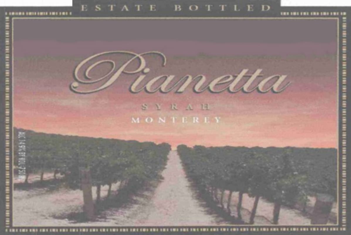 Pianetta Winery Syrah 2004 Front Label