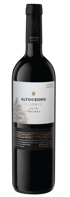 Altocedro Old Vine Reserve Malbec 2019 Front Bottle Shot