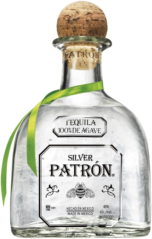 Patron Silver Tequila (375ML half-bottle) Front Bottle Shot