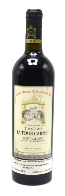 Chateau La Tour Carnet 2001 Front Bottle Shot