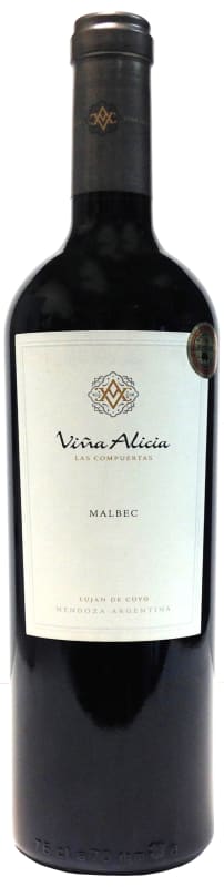 Vina Alicia Las Compuertas Malbec 2014 Front Bottle Shot