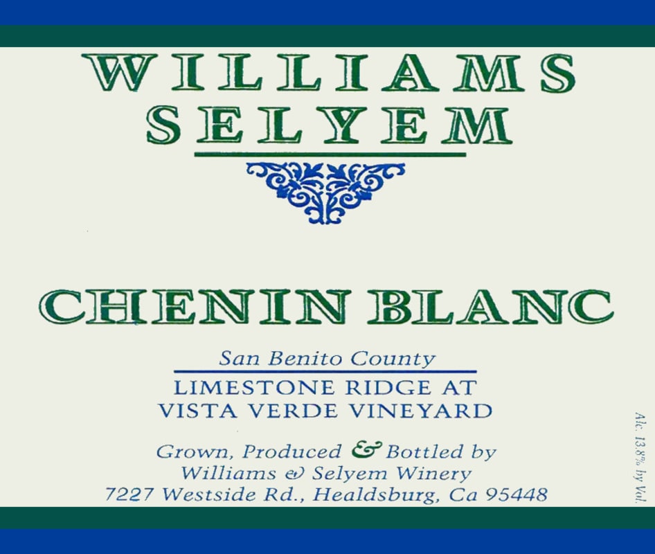 Williams Selyem Vista Verde Vineyard Limestone Ridge Chenin Blanc 2009 Front Label
