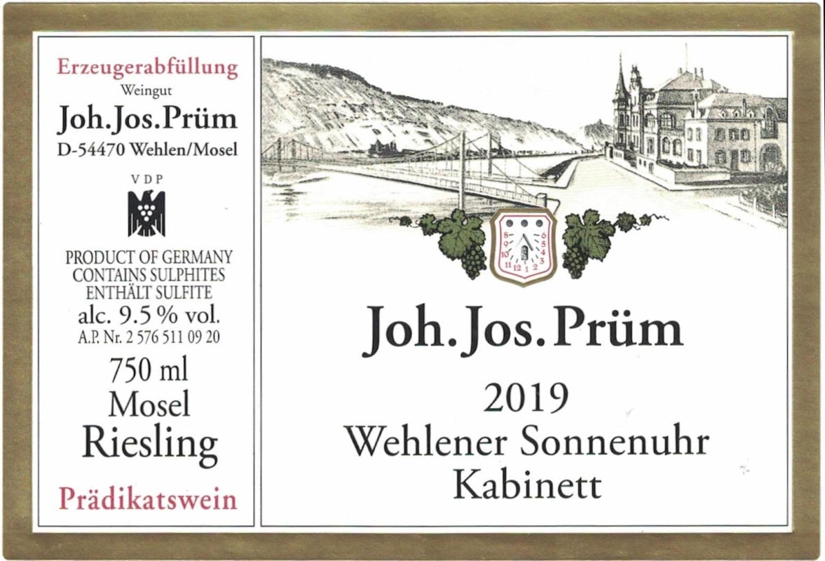 Joh. Jos. Prüm Wehlener Sonnenuhr Riesling Kabinett (1.5 Liter Magnum) 2019 Front Label