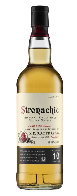A. D. Rattray 10 Year Stronachie Single Malt Scotch Whisky (700ML) Front Bottle Shot