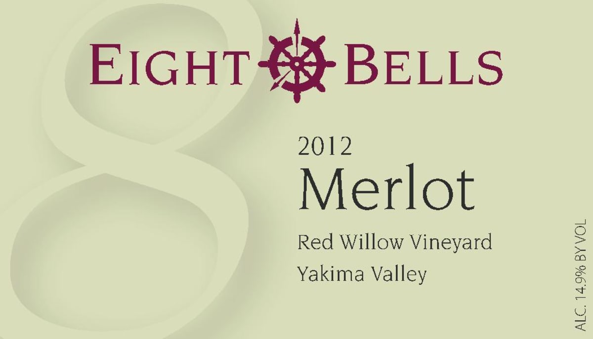 Eight Bells Winery Red Willow Vineyard Merlot 2012 Front Label
