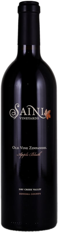 Saini Apple Block Old Vine Zinfandel 2015 Front Bottle Shot