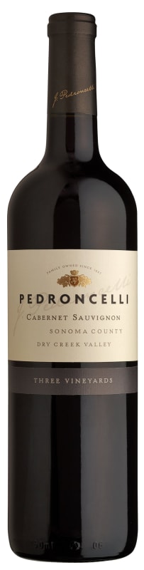 Pedroncelli Three Vineyards Dry Creek Cabernet Sauvignon 2016 Front Bottle Shot